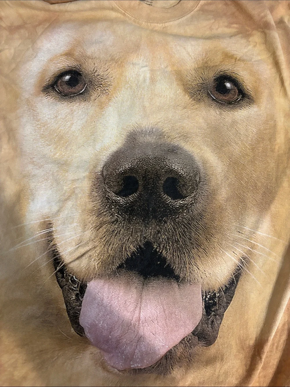 The Mountain Golden Lab or Golden Retriever Face Tee - Tan/Yellow
